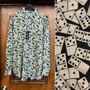 Vintage 1990’s Size XL “Goouch” Label Atomic Domino Print Shirt -Deadstock, Novelty Print, 90’s Oversize Fit, 90’s Hip Hop, Vintage Clothing 