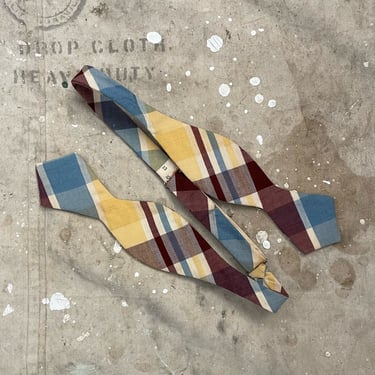 1940s Plaid Palm Beach Cloth Bow Tie 