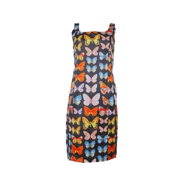 Versace Black Butterfly Print Dress
