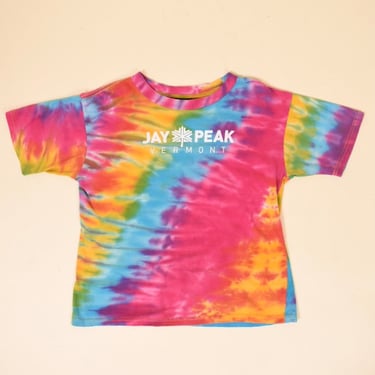 Rainbow Tie Dye Jay Peak Tee Shirt By MV Sport, M/L