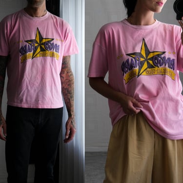Vintage 80s RINGO STARR Light Neon Pink Distressed Single Stitch Tee Shirt | Made in USA | 1980s The Beatles Boxy Fit Unisex Band T-Shirt 
