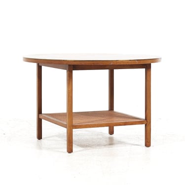 Paul McCobb for Calvin Mid Century Walnut and Cane Coffee Table - mcm 