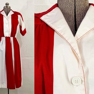 Vintage Bold Striped Dress Short Sleeve Stripe Fit and Flare R&K Originals Colorblocking Dopamine Dressing 1980s 80s Large XL 