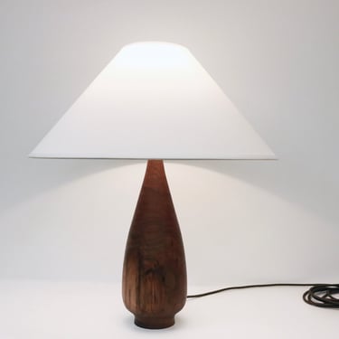 Grand Dandy Walnut Turned Modern Lamp | Solid Wood Table Lamp 
