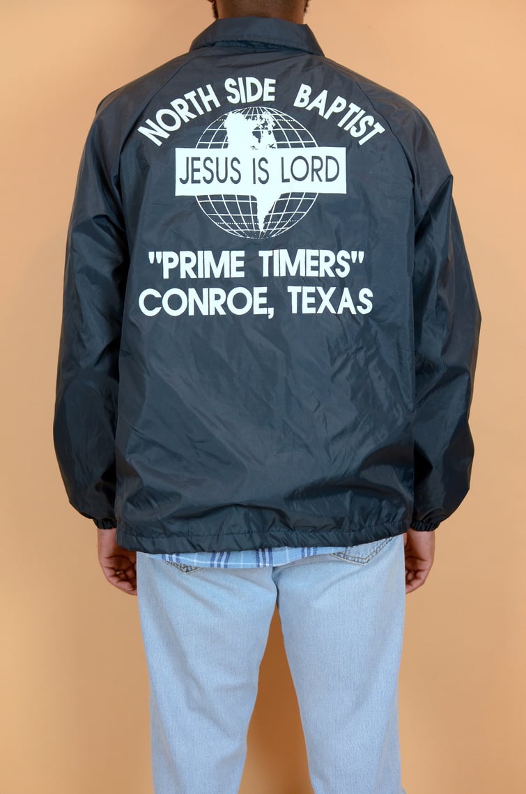 Vintage Blue Baptist Church Jesus is Lord Coach Jacket | XL | MAW ...