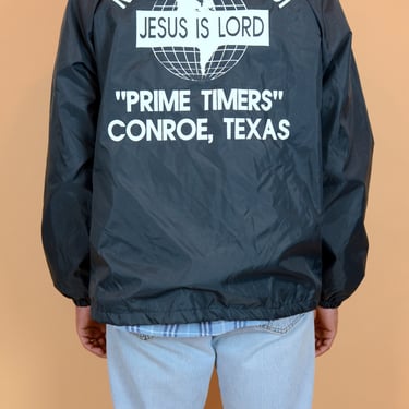 Vintage Blue Baptist Church Jesus is Lord Coach Jacket | XL or Oversize 