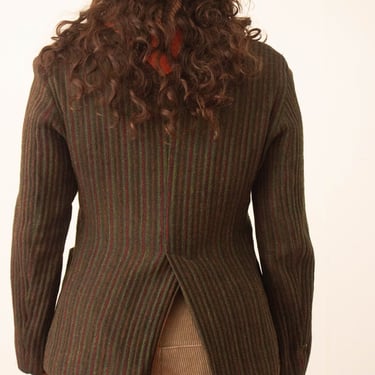 1990s Romeo Gigli Striped Wool Blazer With Darning 