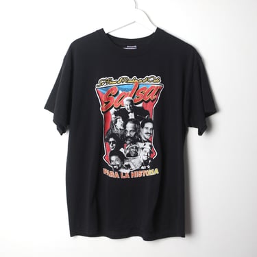 vintage SALSA 90s y2k BLACK music tour concert shirt -- size large 