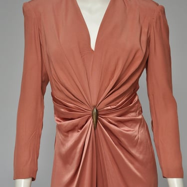 vintage 1980s does 40s Anne Klein copper party jumpsuit XS 