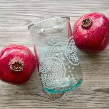 Recycled Glass Cup - Pomegranate Seeds eco glass tumbler for drinking or candles 