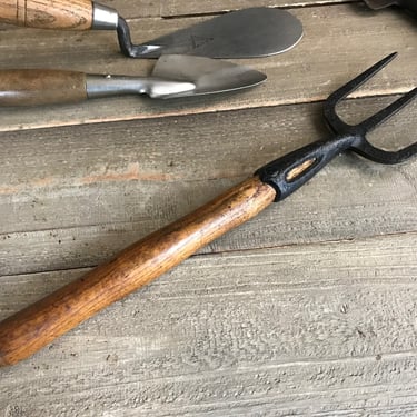 Rustic English Garden Tool, Iron Fork, Hand Rake, Greenhouse, Farmhouse, Gardening 