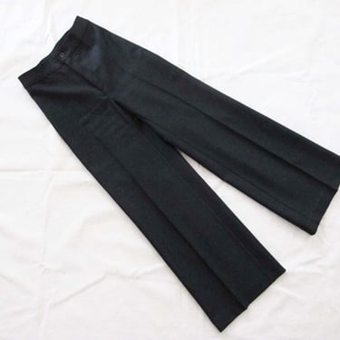 Vintage Levis Black Polyester Pants XS 24 Waist - 1980s High Waist Wide Leg Trousers 