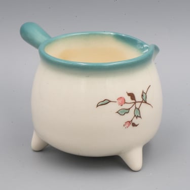 Brock of California Creamer, Harmony House Teal California Wildflower | Vintage California Pottery Tableware Kitchenware 