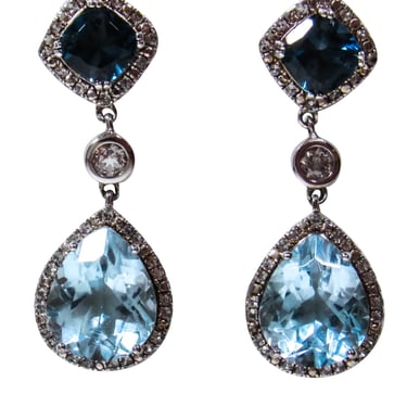 R.H. Macy & Co. - Blue Topaz Tear Drop Sterling Silver Earrings