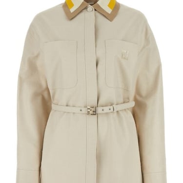 Fendi Woman Ivory Canvas Jacket