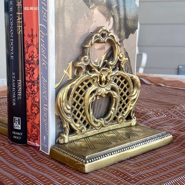 Pair of Heavy Brass Victorian Style Bookends, Anna Griffin for Two's Company 