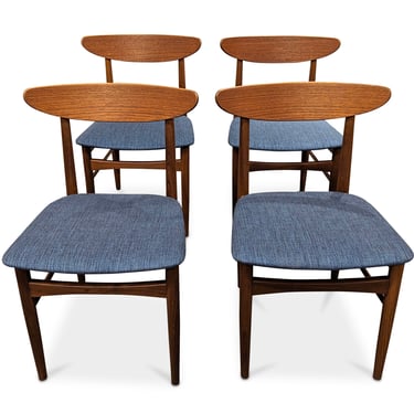 4 Blue Teak Skovby Chairs - 032443A