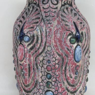 Amphora Czechoslovakia Jeweled Art Deco Ceramic Vase 2880B