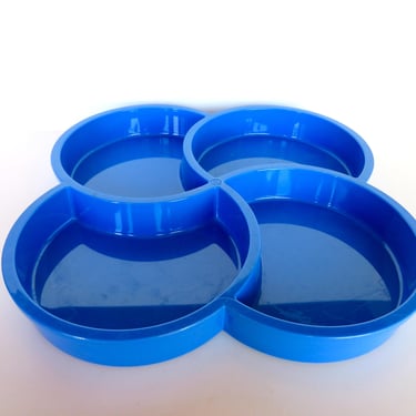 Mod Dansk Gunnar Cyren Blue Swirl Melamine Divided Snack Tray 