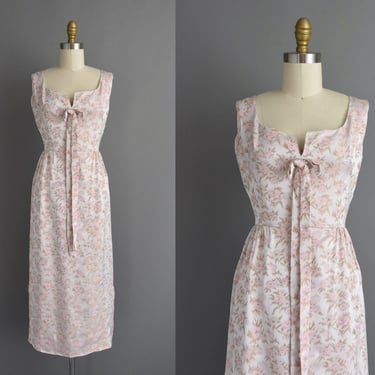 vintage 1960s dress | Gorgeous Silk Satin Floral Cocktail Party Dress | XS Small | 60s dress 