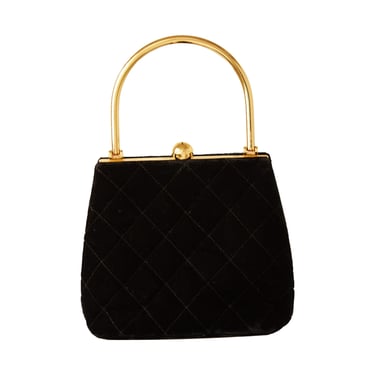 Chanel Mini Black Velvet Top Handle Bag