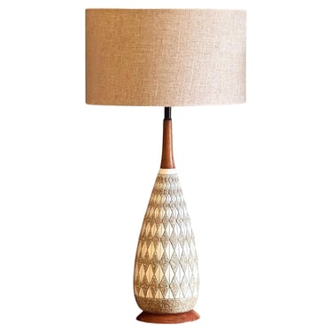 Mid-Century Table Lamp by Quartite Creative Corp. with Harlequin Lava Texture