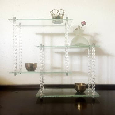 Vintage Lucite and Glass Shelf