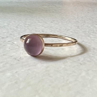 8mm Purple Nevada Chalcedony Stacking Ring in 14k Gold Fill 