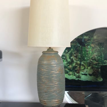 Vintage 1960s walnut mid century modern Studio Ceramic Lamp by Phil Barkdoll of Affiliated Craftsman bob Kinzie pottery 