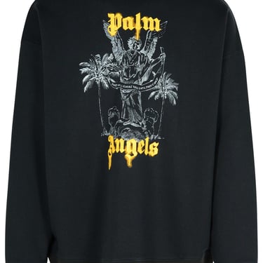 Palm Angels 'Palms Pencil' Black Cotton Sweatshirt Men