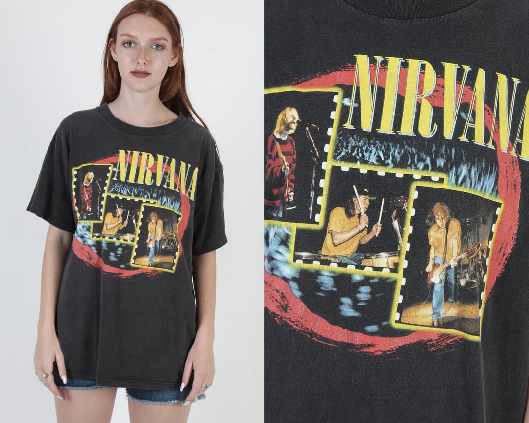 1997 Nirvana T Shirt / 1990s Muddy Banks Tour Tee / 90s Kurt