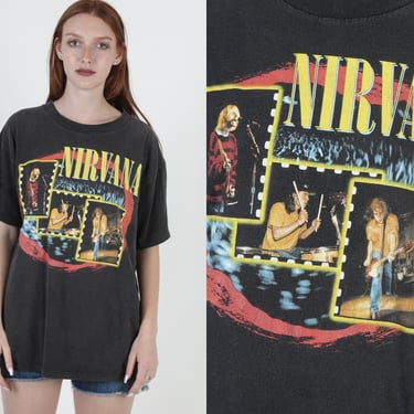 1997 Nirvana T Shirt / 1990s Muddy Banks Tour Tee / 90s Kurt Cobain Wild Oats Brand / Wishkah Band Concert Tee 