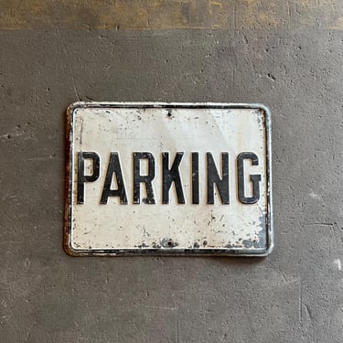 Vintage Embossed ‘Parking’ Road Sign 