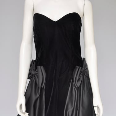 vintage 1980s TADASHI black sleeveless party dress 