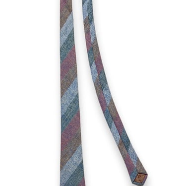 Vintage Connemara IRISH Wool Tweed Necktie ~ Striped ~ Preppy ~ Ivy Style ~ Trad ~ Tie 