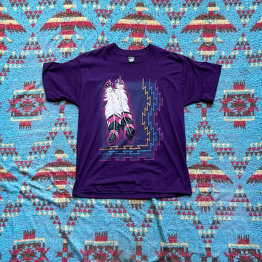 Vintage Native American Graphic Single Stitch Screen Stars Tee Shirt 