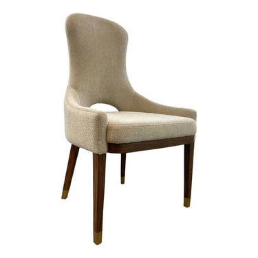 Global Views Modern Beige Lambswool Parchment Nola Side Chair