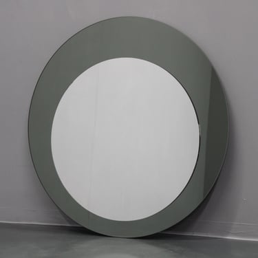 1980s Round Italian Glass Mirror 