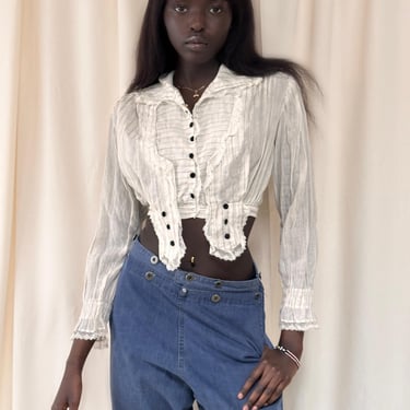 Vintage 1900’s Edwardian Striped Lace Blouse 