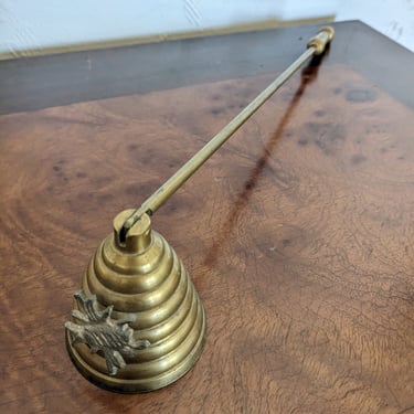 Vintage Brass Hive Candle Snuffer with Bee 