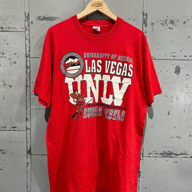 Vintage 90s Las Vegas UNLV University of Nevada  Sportswear Athletic 1990s Fashion red graphic tshirt XL unisex 