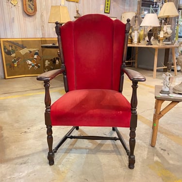 High Back Red Velvet Chair