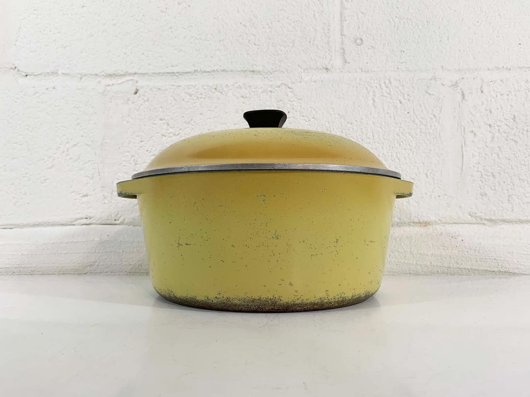 Vintage Club Aluminum Cookware Yellow Cast Metal Dutch Oven Pan | Check ...
