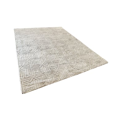 Contemporary Stark Taupe Wool Rug - 9'2" x 12'