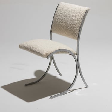 CHAISE EN MÉTAL ET BOUCLETTE, BORIS TABACOFF, 1970s