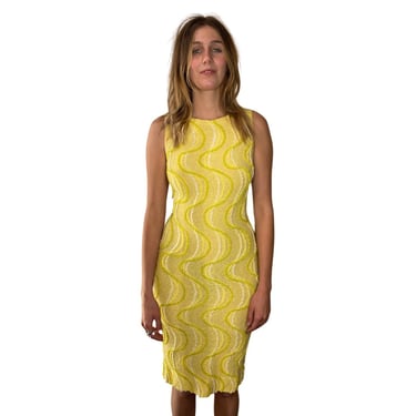 1960s yellow wiggle dress 