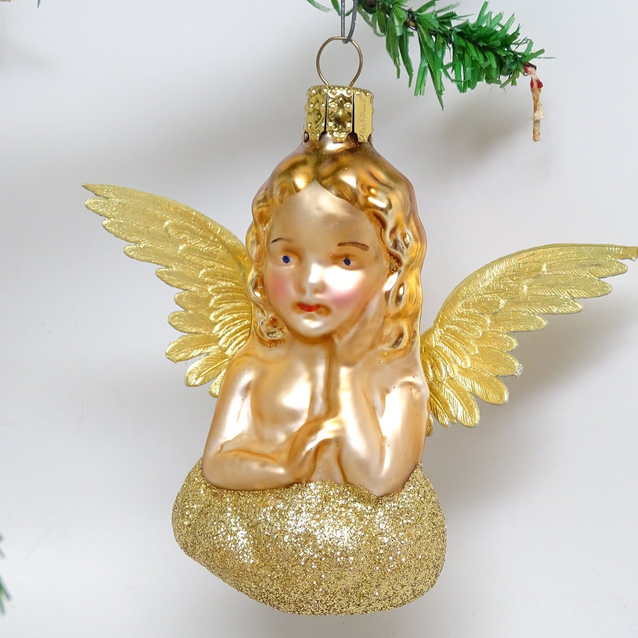Vintage German Angel Christmas Ornament, Hand Painted Glass | Explormag ...