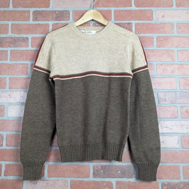 Vintage 70s 80s Montomgery Ward ORIGINAL Wool Knit Ski Sweater - Small 