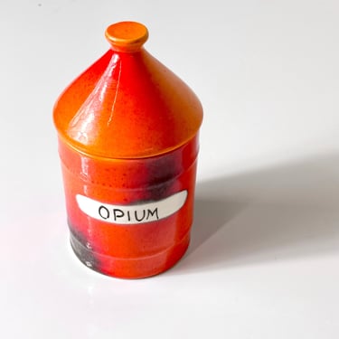 Vintage Alvino Bagni for Raymor Ceramic Opium Dope Vice Jar Mid Century Modern Italian 1960s 