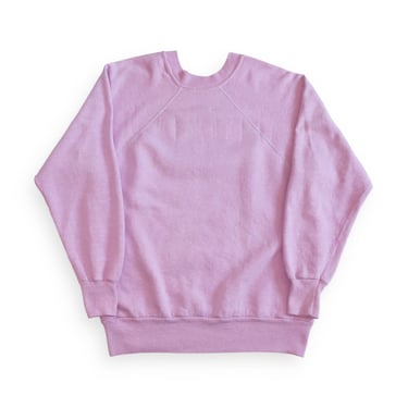 vintage sweatshirt / raglan sweatshirt / 1980s faded purple raglan crew neck blank sweatshirt Small 